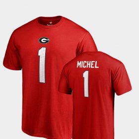 #1 Sony Michel College Legends UGA Bulldogs Name & Number Mens Red T-Shirt 746125-655