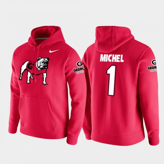#1 Sony Michel Vault Logo Club UGA College Football Pullover Men\'s Red Hoodie 325799-312