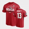 #13 Stetson Bennett 2021 Peach Bowl UGA Bulldogs Mens Red T-Shirt 125366-900