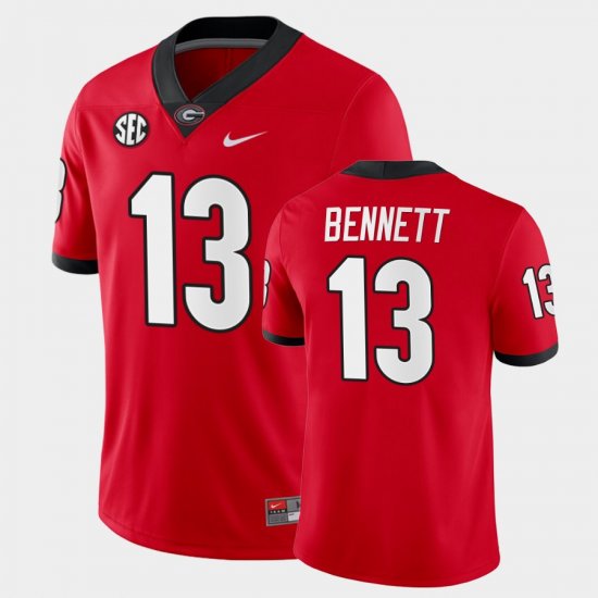 #13 Stetson Bennett College Football UGA Bulldogs Home Game Men\'s Red Jersey 879831-882