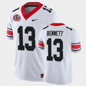 #13 Stetson Bennett College Football Georgia Bulldogs 40th Anniversary Alternate Mens White Jersey 860211-752