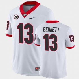#13 Stetson Bennett College Football UGA Bulldogs Away Game Mens White Jersey 658114-634