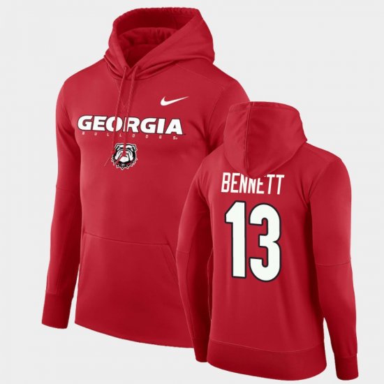 #13 Stetson Bennett Facility Performance University of Georgia Pullover Mens Red Hoodie 585581-455
