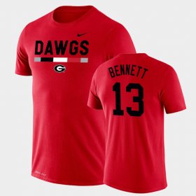 #13 Stetson Bennett Team DNA UGA Legend Performance Mens Red T-Shirt 273663-977