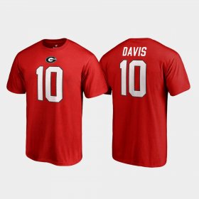 #10 Thomas Davis Sr. College Legends UGA Name & Number Men's Red T-Shirt 325589-974
