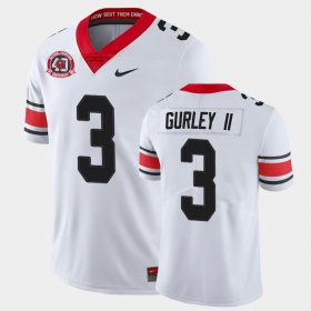 #3 Todd Gurley II College Football Georgia Bulldogs 40th Anniversary Alternate Mens White Jersey 219117-208