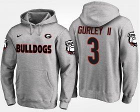 #3 Todd Gurley II Name and Number UGA Men Gray Hoodie 923356-251