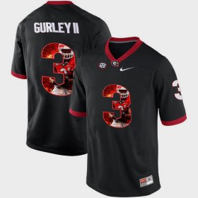 #3 Todd Gurley II Pictorial Fashion University of Georgia Men Black Jersey 119990-254