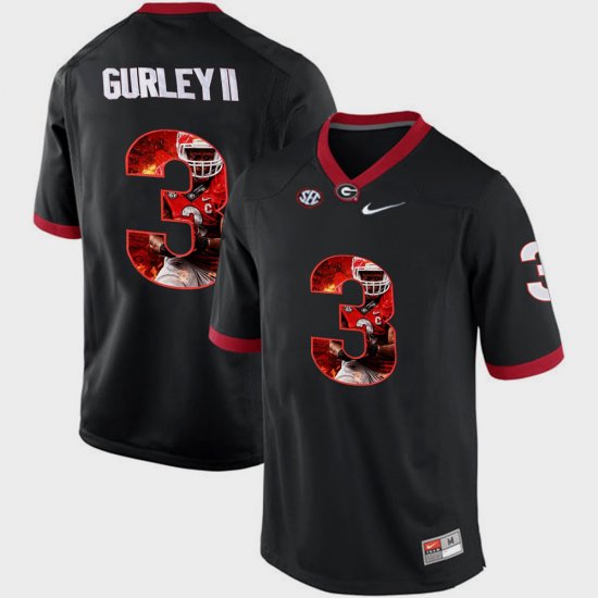 #3 Todd Gurley II Pictorial Fashion University of Georgia Men Black Jersey 119990-254