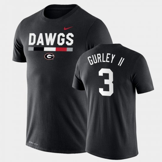 #3 Todd Gurley II Team DNA Georgia Bulldogs Legend Performance Men\'s Black T-Shirt 879658-292