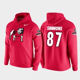 #87 Tyler Simmons Vault Logo Club UGA College Football Pullover Mens Red Hoodie 747506-727