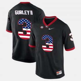 #3 Todd Gurley II US Flag Fashion UGA Men's Black Jersey 303894-365