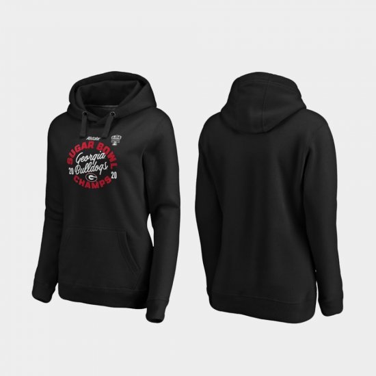 2020 Sugar Bowl Champions Georgia Bulldogs Curl Women\'s Black Hoodie 565273-803