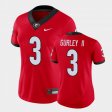 #3 Todd Gurley II Game University of Georgia College Football Womens Red Jersey 303546-242