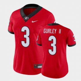 #3 Todd Gurley II Game University of Georgia College Football Womens Red Jersey 303546-242